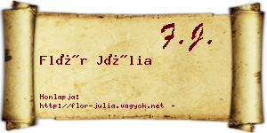 Flór Júlia névjegykártya